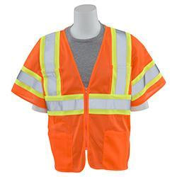 ERB S683P ANSI Class 3 Orange Mesh High Visibility Safety Vest
