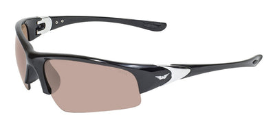 Global Vision Cool Breeze Safety Glasses with Driving Mirror Lenses, Gloss Black Frames