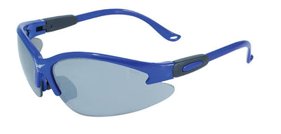Global Vision Cougar Blue FM Safety Glasses with Flash Mirror Lenses, Blue Frames