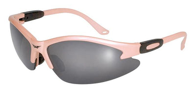 Global Vision Cougar Light Pink Safety Glasses with Smoke Lenses, Light Pink Frames