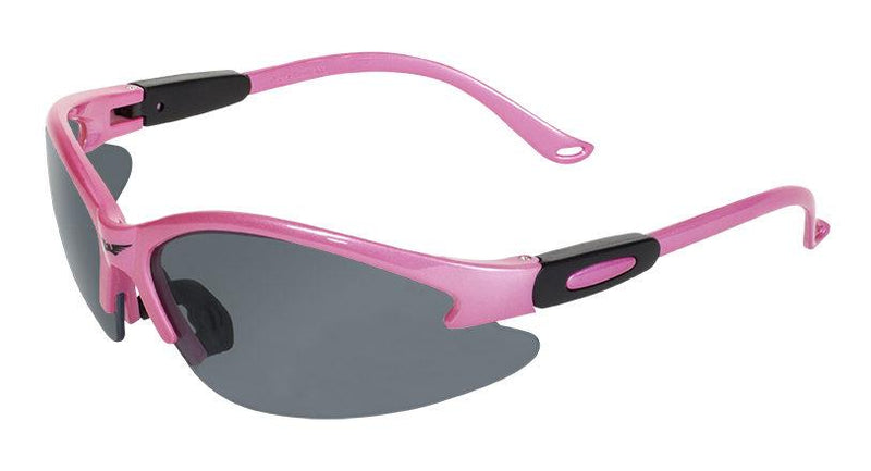Cougar Pink Safety Glasses with Smoke Lenses, Gloss Pink Frames
