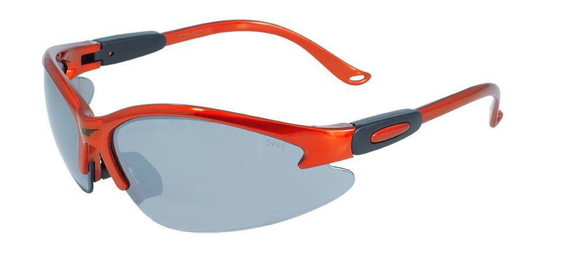 Global Vision Cougar Orange FM Safety Glasses with Flash Mirror Lenses, Orange Frames