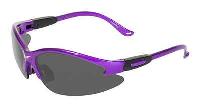 Global Vision Cougar Purple Safety Glasses with Smoke Lenses, Purple Frames