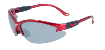 Global Vision Cougar Red FM Safety Glasses with Flash Mirror Lenses, Red Frames