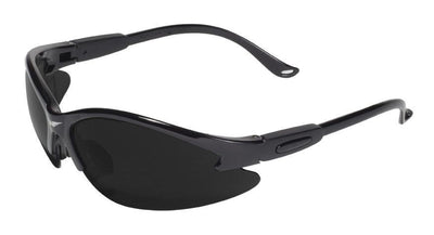 Cougar Safety Glasses with Super Dark Lenses, Gloss Black Frames