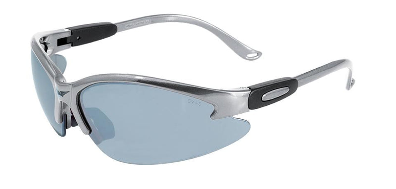 Copy of Global Vision Cougar Silver FM Safety Glasses with Flash Mirror Lenses, Silver Frames