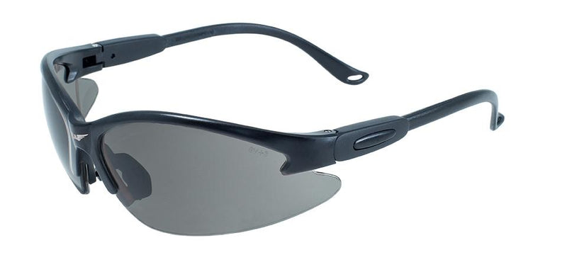 Cougar Safety Glasses with Smoke Lenses, Black Frames