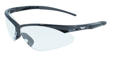 Global Vision Fast Freddie CL A/F Anti-Fog Safety Glasses with Clear Lenses, Gloss Black Frames
