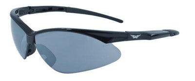 Global Vision Fast Freddie Safety Glasses with Flash Mirror Lenses, Gloss Black Frames