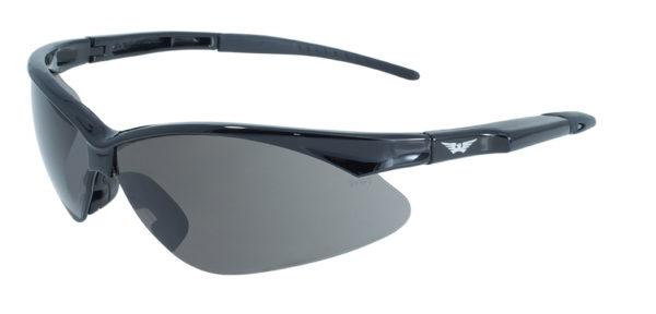 Global Vision Fast Freddie Safety Glasses with Smoke Lenses, Gloss Black Frames