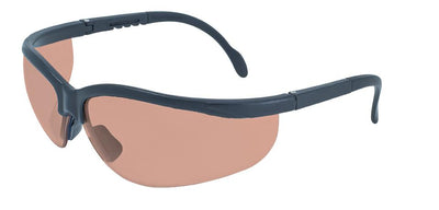 Global Vision Full Moon Safety Glasses with Driving Mirror Lenses, Matte Black Frames