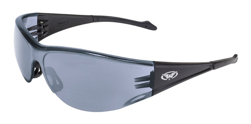 Global Vision Full Throttle Safety Glasses with Flash Mirror Lenses, Black Frames