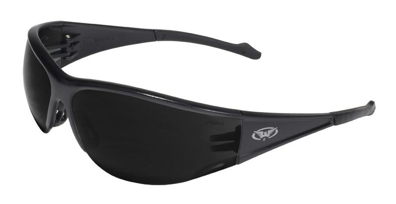 Global Vision Full Throttle Safety Glasses with Super Dark Lenses, Black Frames