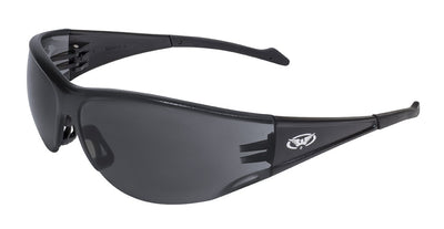 Global Vision Full Throttle Safety Glasses with Smoke Lenses, Black Frames