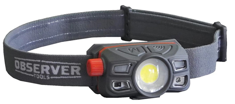 450 LUMEN LED RECHARGEABLE HEADLAMP WITH VARIABLE INTENSITY DIAL & MOTION SENSOR
