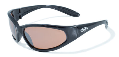Global Vision Hercules 1 Safety Glasses with Driving Mirror Lenses, Gloss Black Frames