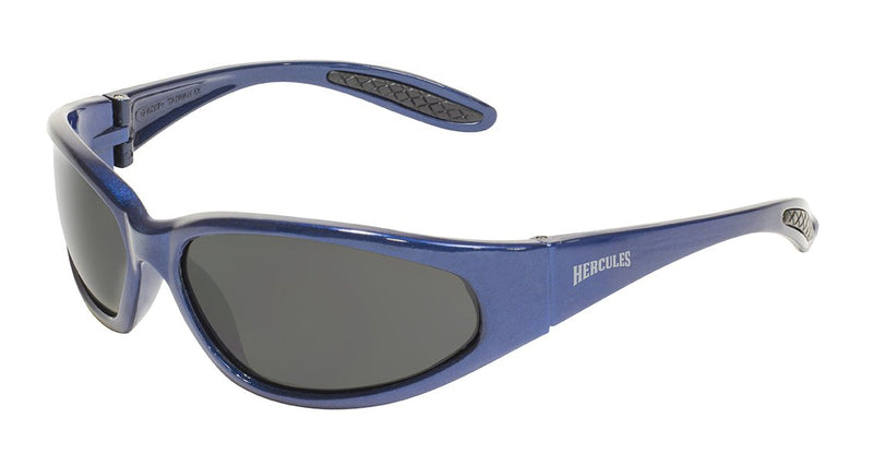 Global Vision Hercules 1 Blue Safety Glasses with Smoke Lenses, Gloss Blue Frames