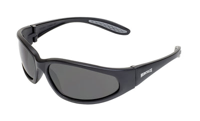Global Vision Hercules 1 Safety Sunglasses with Smoke Lenses, Gloss Black Nylon Frames