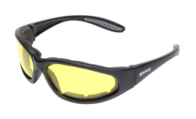Global Vision Hercules 1 Plus A/F Anti-Fog Safety Glasses with Yellow Tint Lenses, Black Matte Frames