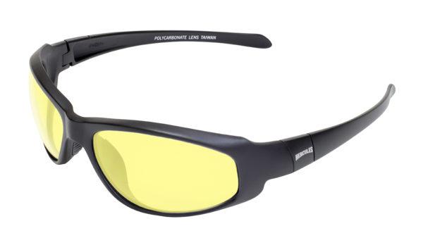 Global Vision Hercules 2 Safety Glasses with Yellow Tint Lenses, Matte Black Frames