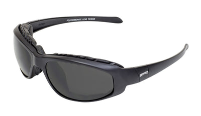 Global Vision Hercules 2 Plus Safety Glasses with Smoke Lenses, Matte Black Frames