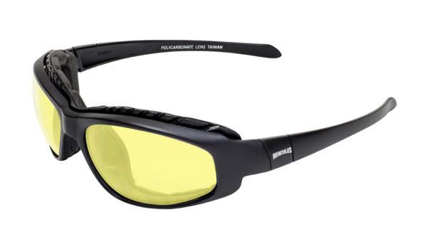 Global Vision Hercules 2 Plus Safety Glasses with Yellow Tint Lenses, Matte Black Frames
