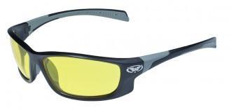 Global Vision Hercules 2 Safety Glasses with Yellow Tint Lenses, Matte Black Frames