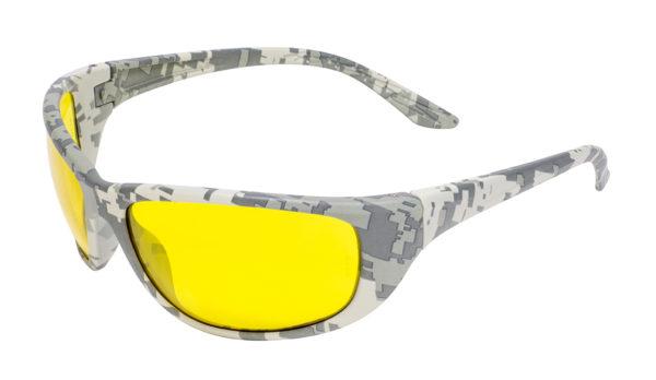 Global Vision Hercules 6 Digital Camo Safety Glasses with Yellow Tint Lenses, Digital Camo Frames