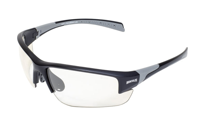 Global Vision Hercules 7 24 Safety Sunglasses with Clear Photochromic Lenses, Matte Black Frames