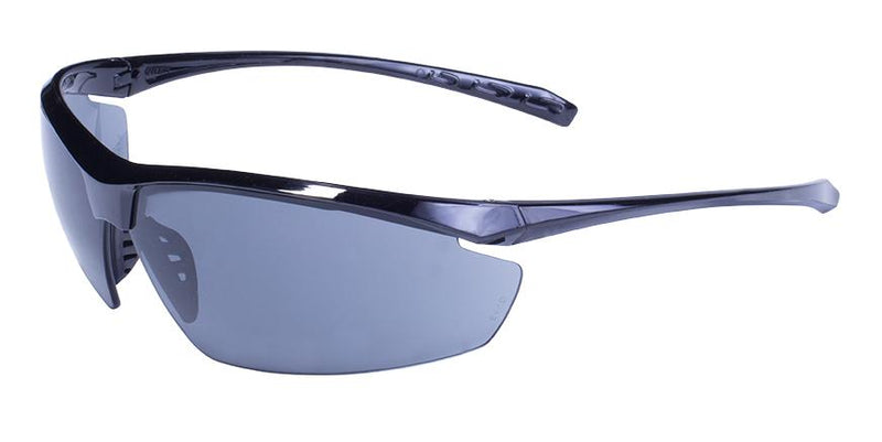 Global Vision Lieutenant Safety Glasses with Flash Mirror Lenses, Gloss Black Frames