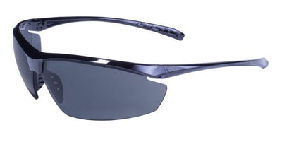 Global Vision Lieutenant Safety Glasses with Smoke Lenses, Gloss Black Frames