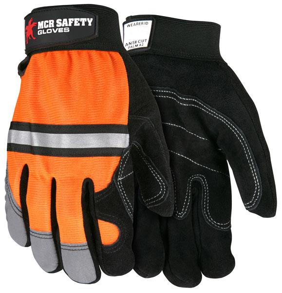 MCR Safety 911DP Multi-Task Hi Vis Double Palm Gloves
