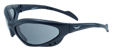 Global Vision Neptune Safety Glasses with Smoke Lenses, Black Frames