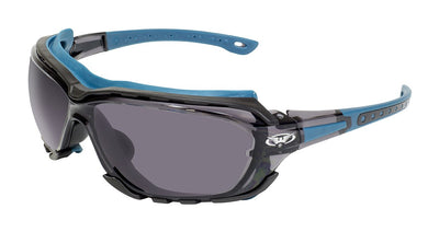 Global Vision Octane A/F Anti-Fog Safety Glasses with Smoke Lenses, Blue Frames