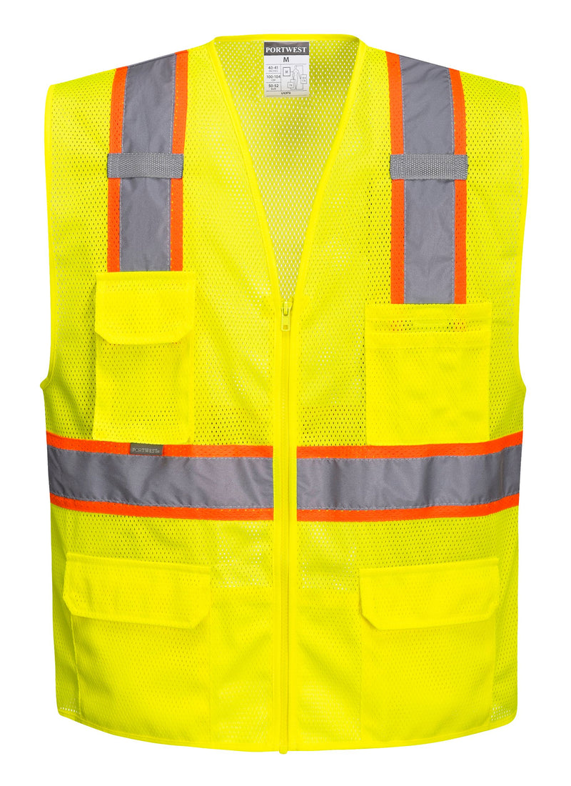 Portwest US374 Orlando Contrast Mesh Hi Vis Safety Vest