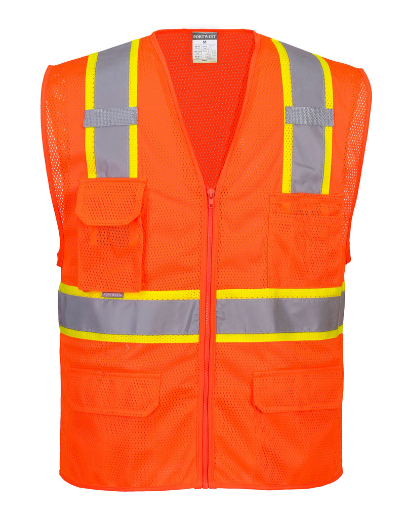 Portwest US374 Orlando Contrast Mesh Hi Vis Safety Vest