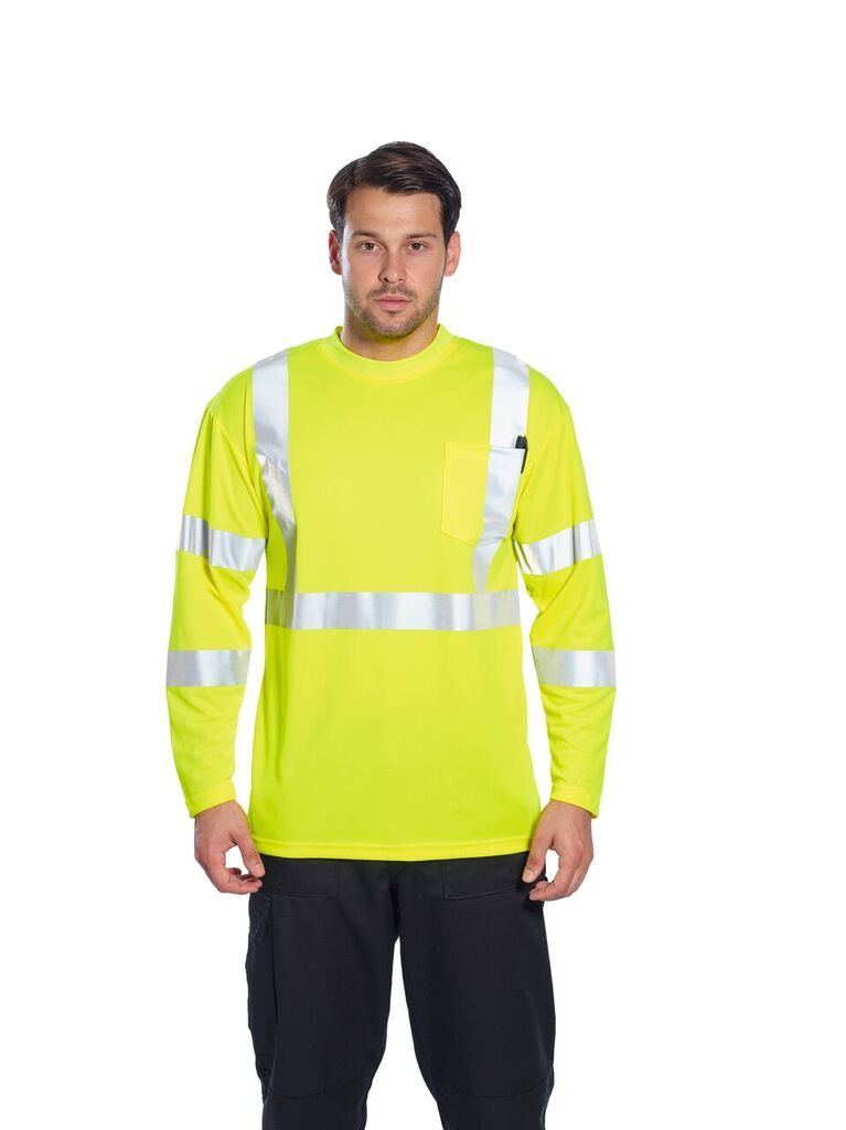 Portwest S191 Hi-Vis Long Sleeve Pocket T-Shirt