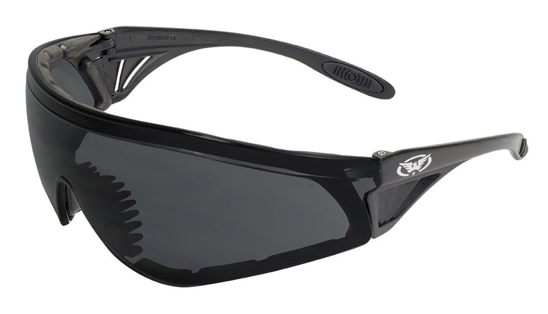 Global Vision Python Safety Glasses with Smoke Lenses, Black Frames