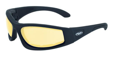 Global Vision Triumphant 24 Safety Glasses with Yellow Photochromic Lenses, Matte Black Frames