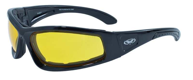 Global Vision Triumphant Safety Glasses with Yellow Tint Lenses, Black Frames