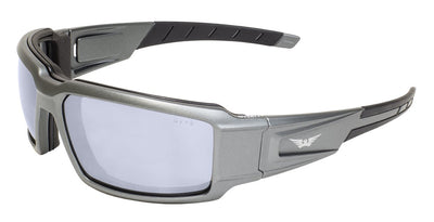 Global Vision Velocity Metallic Safety Glasses with Clear Lenses, Charcoal Frames