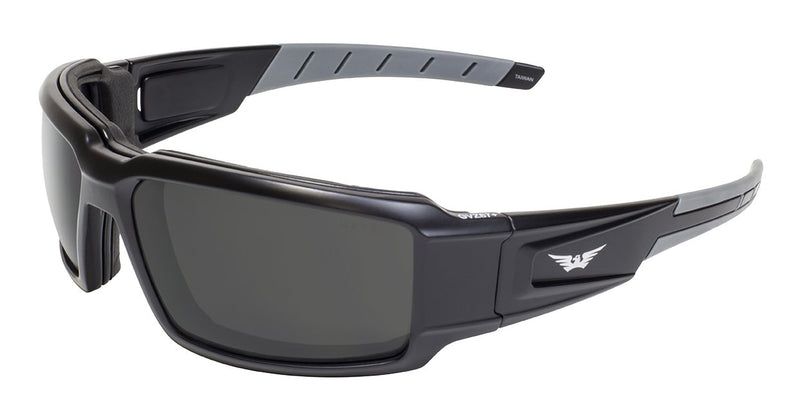 Global Vision Velocity SM Safety Glasses with Smoke Lenses, Matte Black Frames